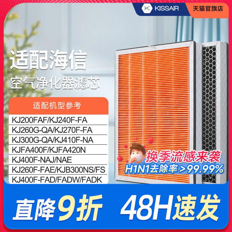 适配Hisense海信空气净化器滤芯KJ-240F-FAF/KJ-260F-FA除醛滤网