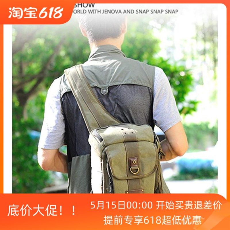吉尼佛91981单肩斜背多用摄影包骑行斜肩帆布专业单反微单相机包