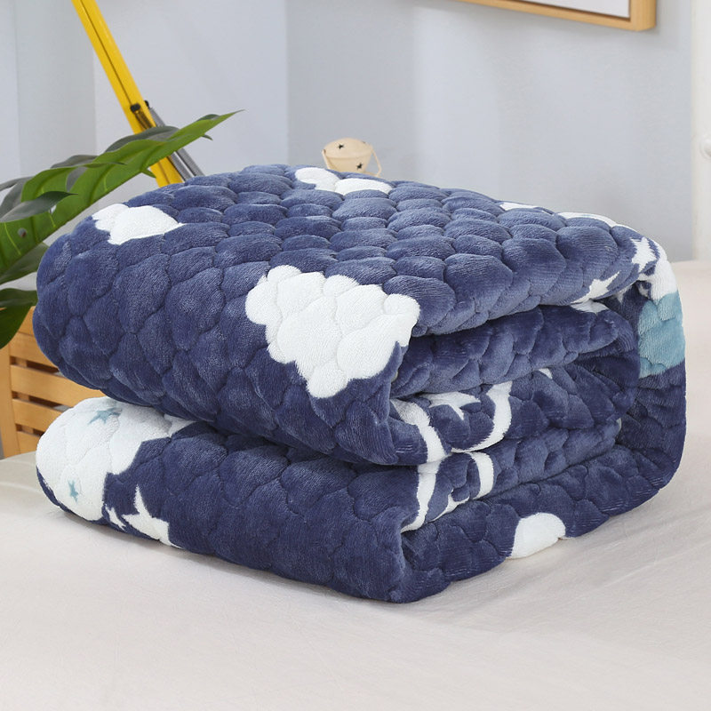 珊瑚绒床单单件加绒冬天铺床毛毯床垫双人法兰绒被单夹棉加厚保暖