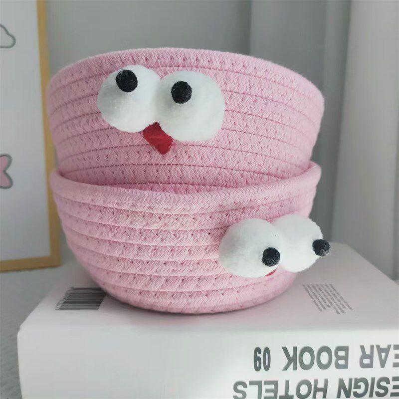 粉色小怪兽碗桌面摆件化妆品收纳