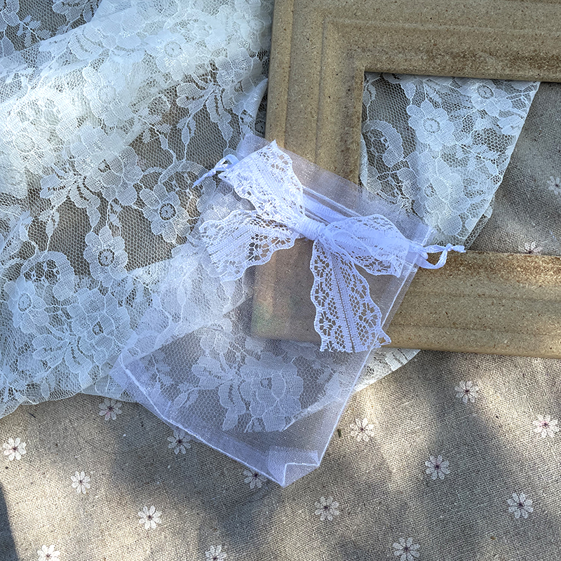 法式蕾丝蝴蝶结纱袋饰品小礼品包装袋抽绳喜糖袋透气网纱袋香包袋