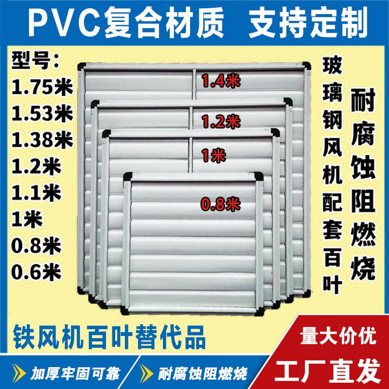 PVC百叶片叶窗配件散件养殖塑料风机 通风百叶窗养殖场风机配件