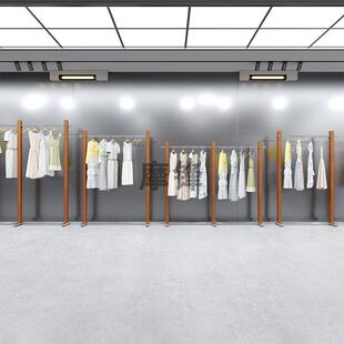 古风档口挂衣架子服装店用展示架专落地中式MXS胡色中桃岛陈列买