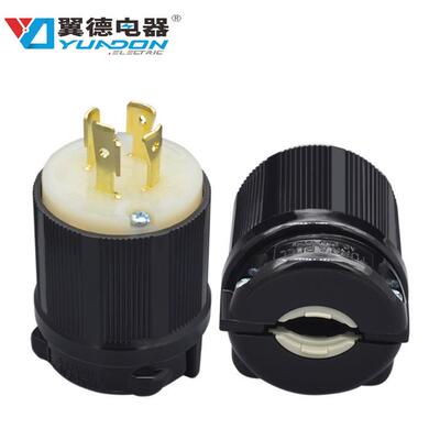 翼德NEMA松L16-20P美标发电机788防工业插头20480相V美式三A四线