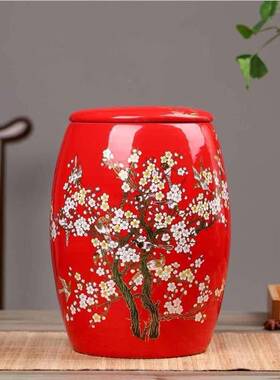 米缸家用带盖装米桶瓷储米IIX陶箱10斤20斤密封储物防罐潮防虫