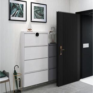 薄APW锁超鞋柜钢制翻斗式家用门带口入户玄收纳窄柜隐藏大容量多