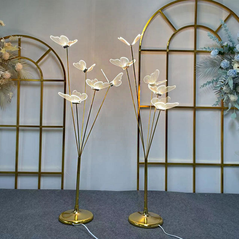 婚庆道具铁艺蝴蝶路引婚礼礼堂现场发光装饰灯布置求婚现场创意