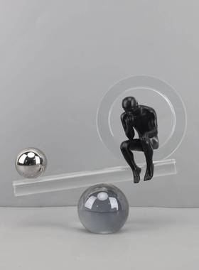 现板代简视约平人衡思考物工艺品摆件样间客0386厅电柜书房家居装