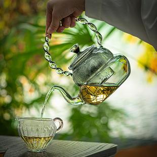 硼硅璃提梁壶蒸煮茶壶耐高温烧水壶大高容量泡茶玻养1ds5a生茶具