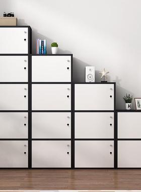 2I带锁木置质小柜子AL101055物柜自由组合落地童书柜收纳物储柜带