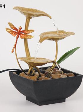 财简约小型OUX招流水水摆件卧室玄关办公室客面厅桌摆件流创意摆