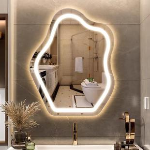 云朵智能化镜ld灯挂浴妆室镜子656挂壁墙式 发光镜梳妆镜带灯e异形