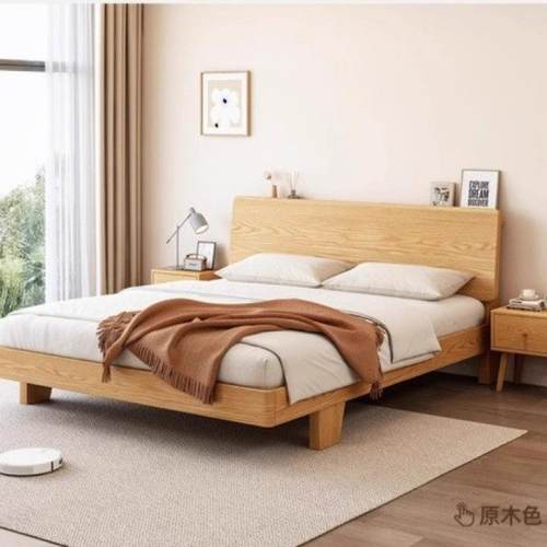 实木1.5家用.8米双TFR人租床1全实木床简约现代出床房主卧1.2单人