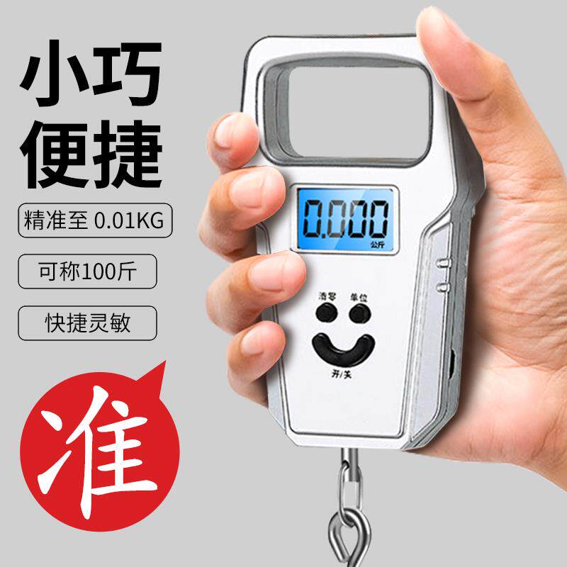 手提电子秤50kg便携式高精度家用小型迷你称鱼器弹簧秤手握式吊秤