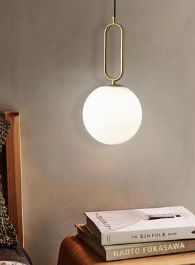 玻璃床头创意个性轻奢吊灯 北欧简约餐厅吧台软装设计师led小吊灯