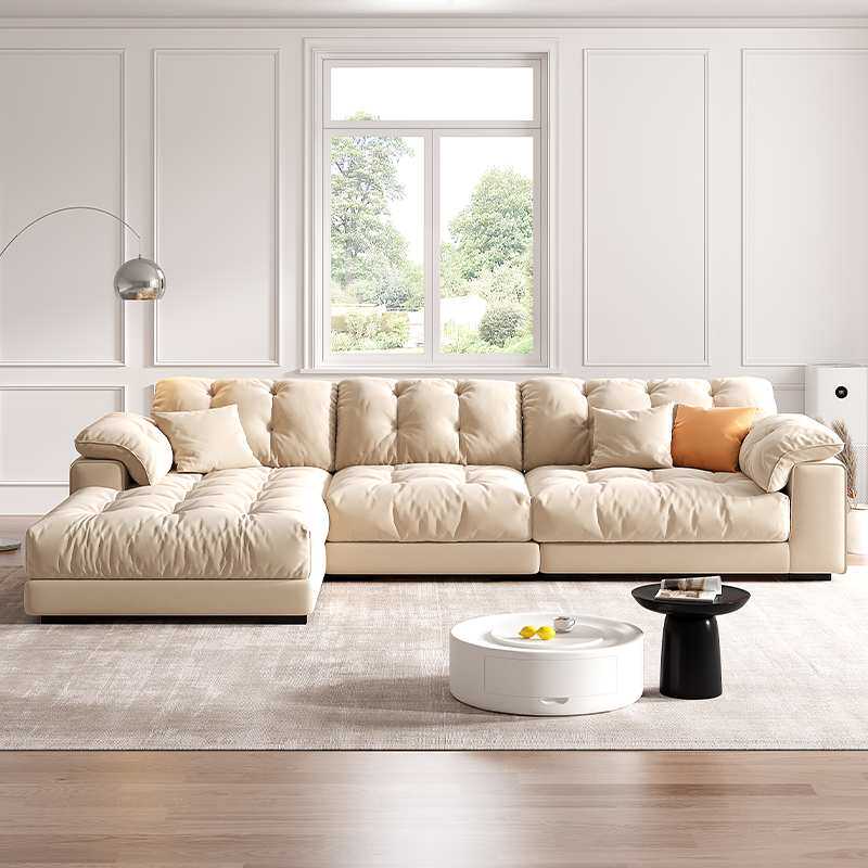 2024新款奶油风科技布艺沙发客厅小户型现代简约家用贵妃云朵沙发