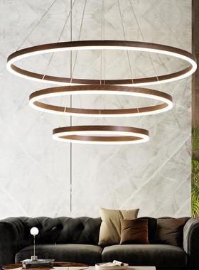 吊灯北欧客厅 简约创意个性led亚克力吊灯圆形铝材餐厅工业吊灯具