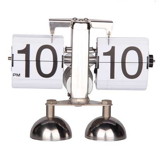 9QXC欧式自动翻页钟小天平机械钟石英钟机械座钟翻页闹钟王自如同