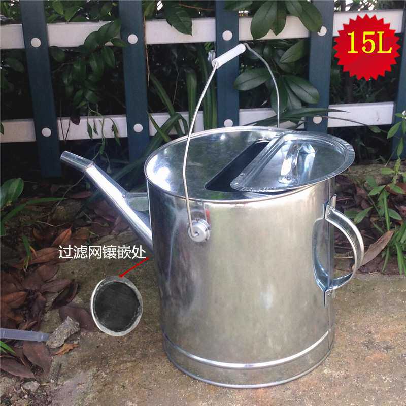 15L大把手长嘴加油桶10升15升油壶镀锌白铁加油壶汽油桶备用油箱