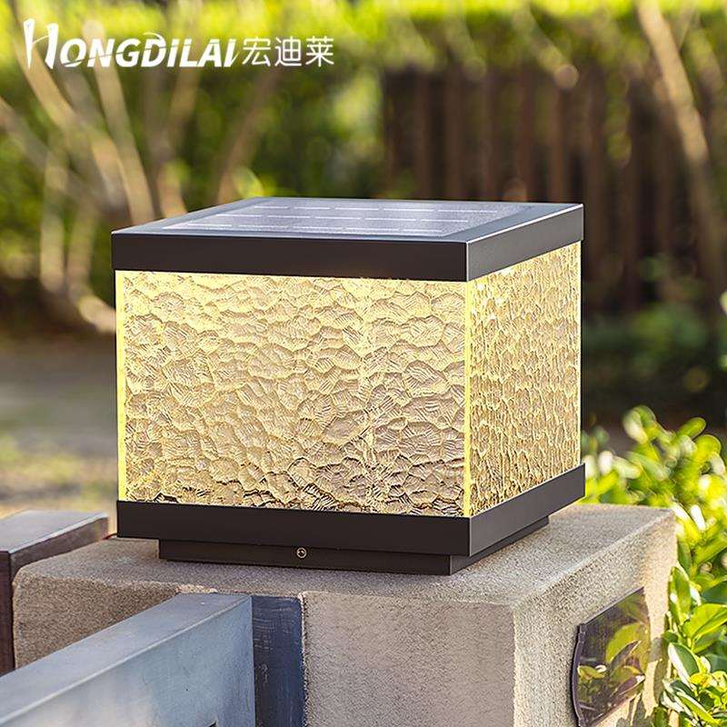 太阳能柱头灯户外院墙门柱灯庭院围墙灯柱子灯别墅大门两侧柱子灯