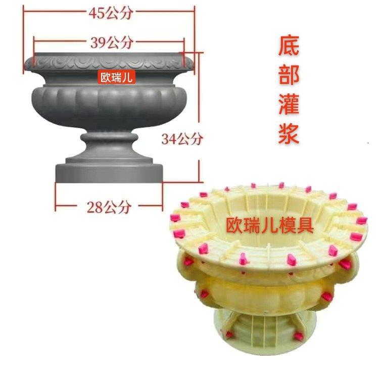 花盆模具阳台水泥塑料圆形底部灌浆加厚混凝土模型欧式磨具