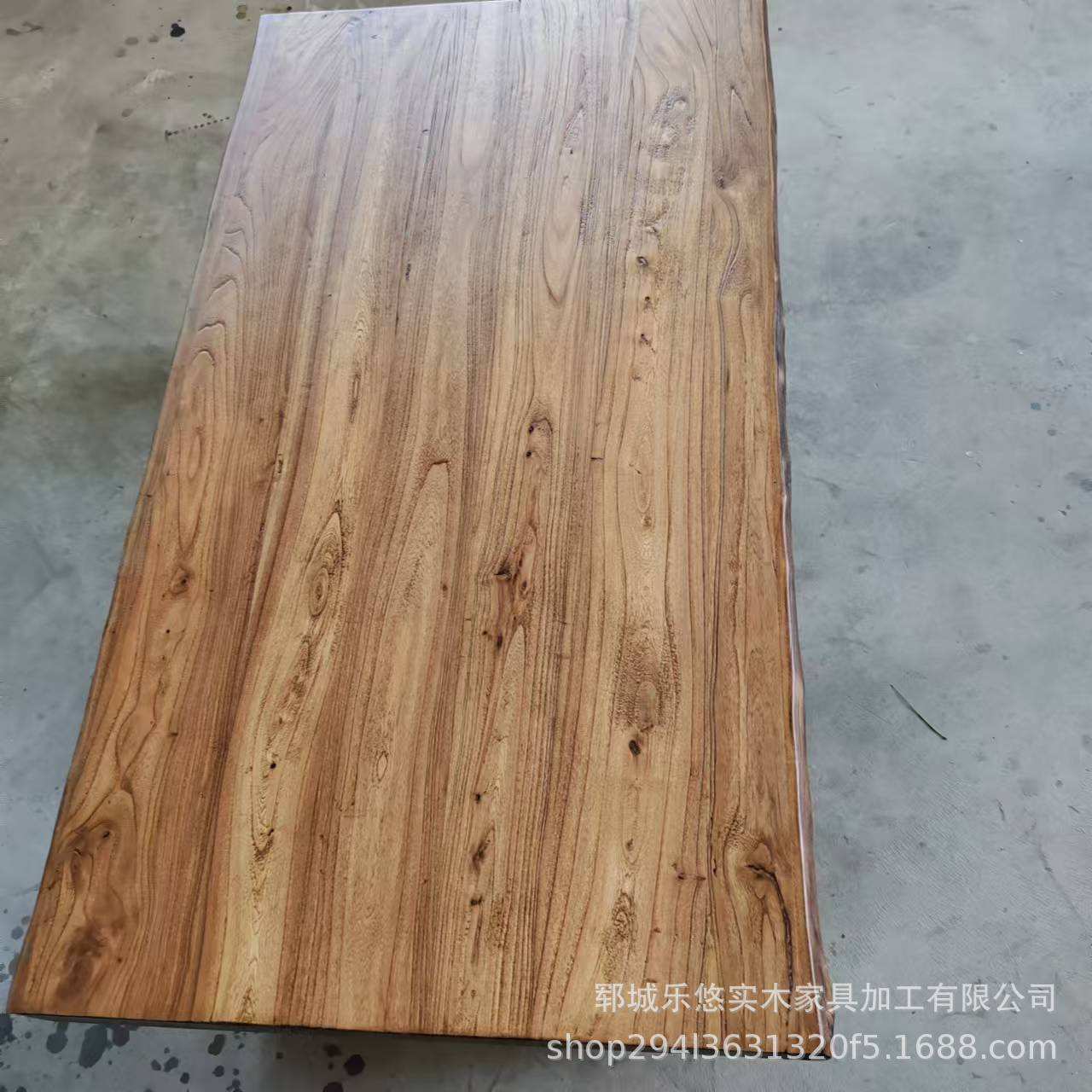 复古怀旧老榆木餐桌自然纹理门板桌实木方形家用简易长桌吧台面板
