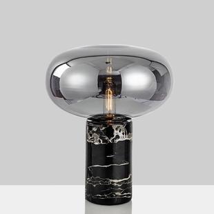 后现代简约大理石玻璃灯罩创意台灯北欧样板间卧室美式样板房台灯