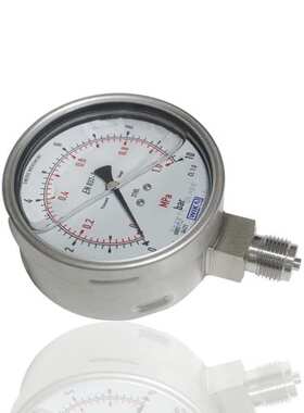石化用全钢耐振充油不锈钢压力表注油316L径向YN100BF 1MPA G1/2