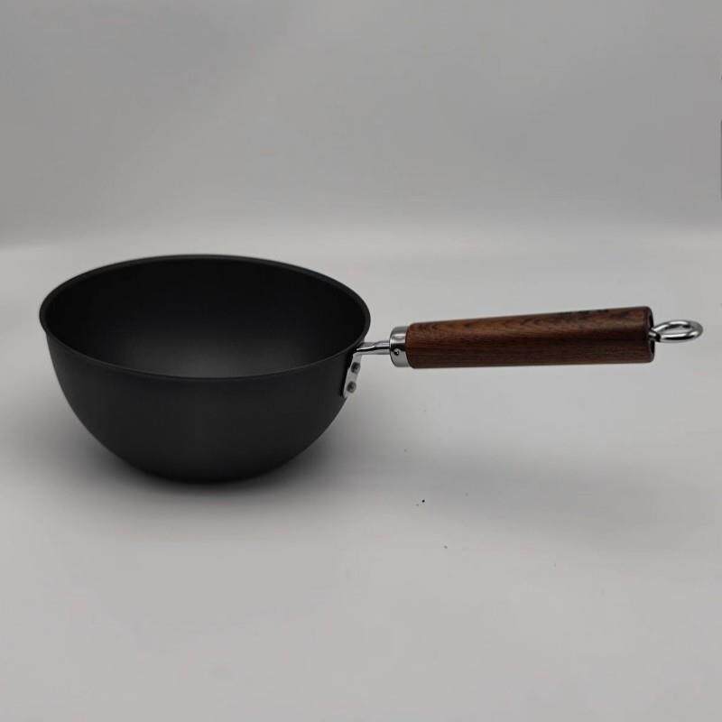 日式加深无涂层婴儿辅食小铁锅加厚迷你炒菜精铁锅铁质汤锅奶锅18