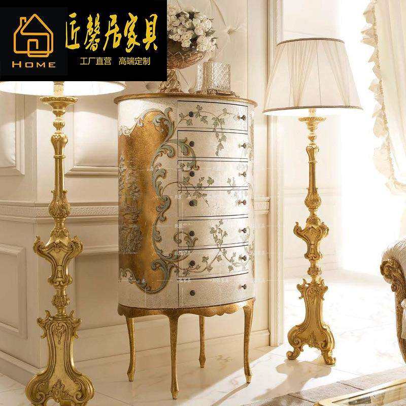 亚历山大别墅意大利风格实木雕花奢华欧式彩绘椭圆斗柜装饰柜,标准件/零部件/工业耗材,车间地垫,淘宝优惠券,粉丝福利购,淘宝优惠卷