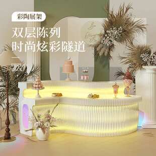 十八纸展架中岛展示台装饰展示柜商用展陈可折叠移动展台门店适用