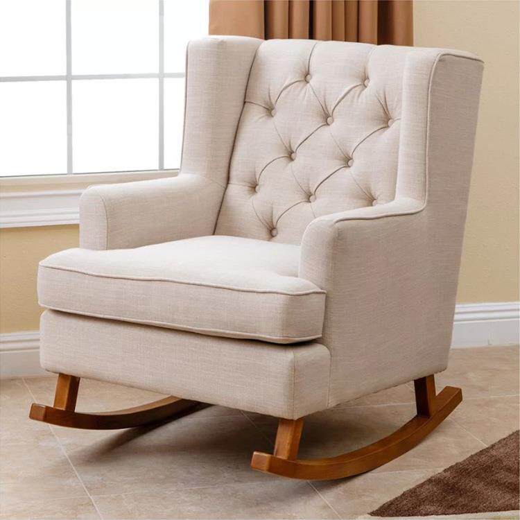 美式实木单人沙发摇椅现代简约阳台休闲椅懒人椅午睡躺椅客厅家具