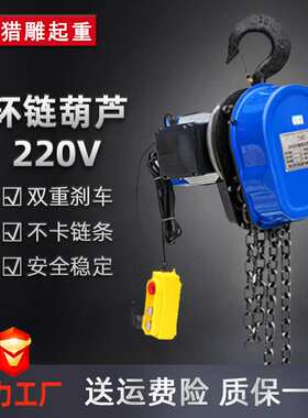 环链电动葫芦DHS型380v工厂使用220v家用提升机2T3T5T10吨电倒链