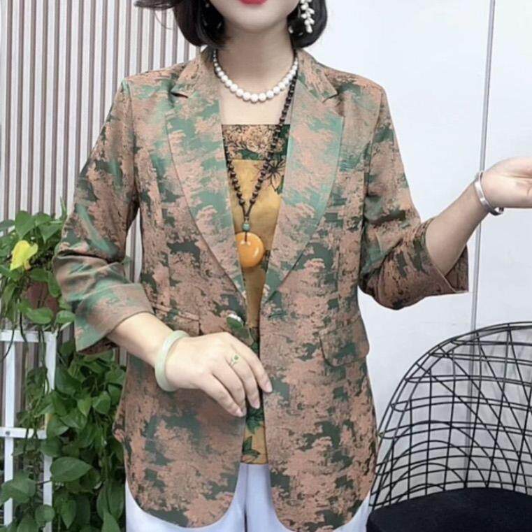 妈妈装夏款 气质洋气西装外套 90-165斤百搭显瘦女