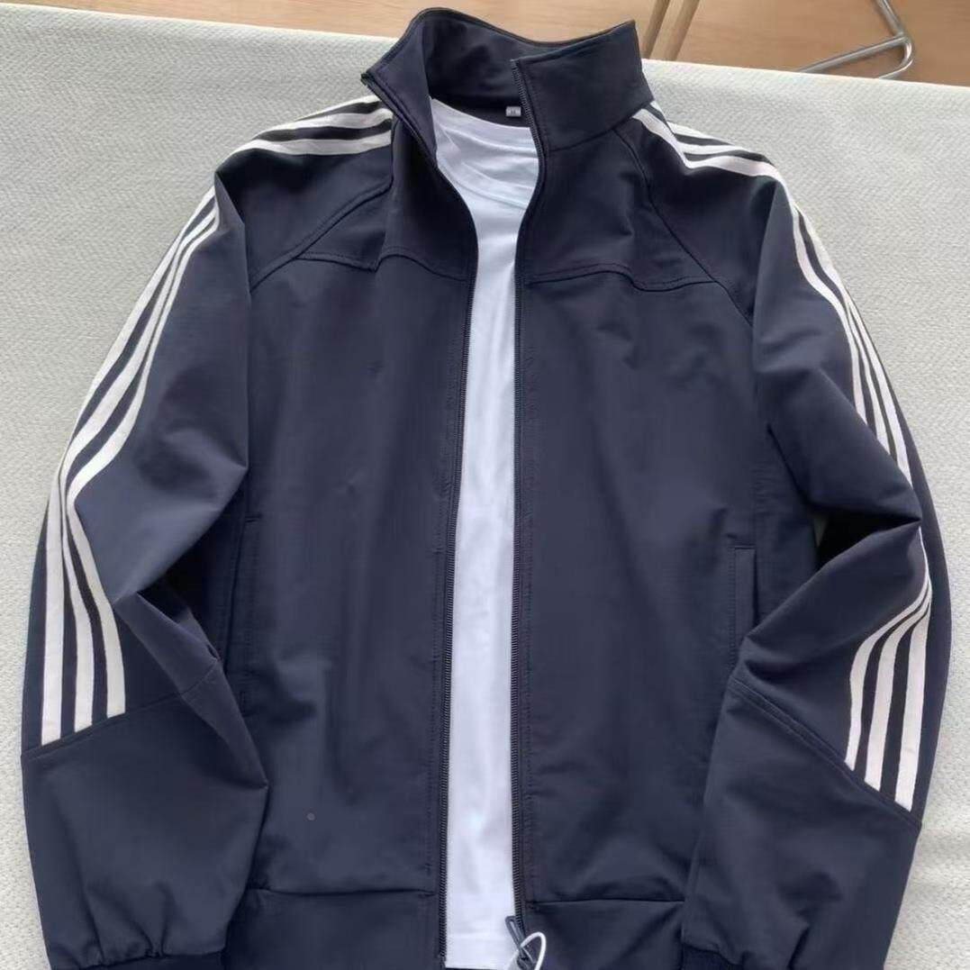 立领美式三条杠夹克外套女春款薄款美式秋季运动服初秋上衣女款