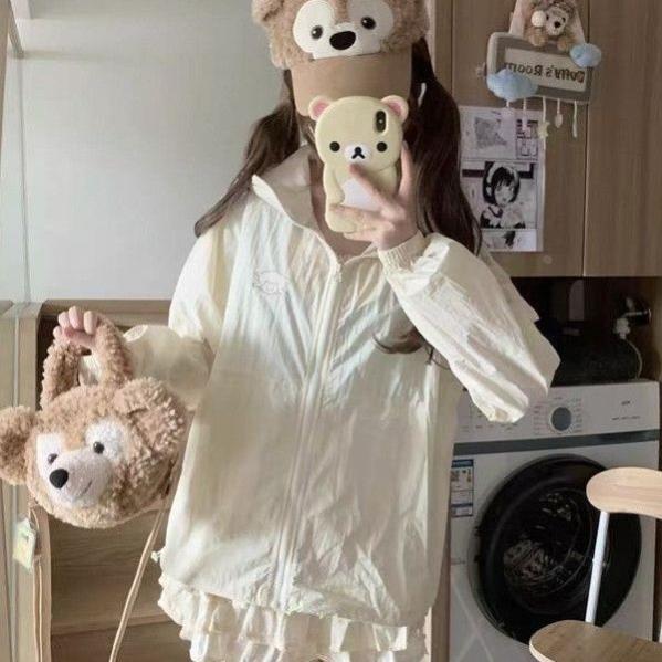 连帽防晒衣2026夏季新款户外防紫外线薄款宽松可爱少女防晒服外套