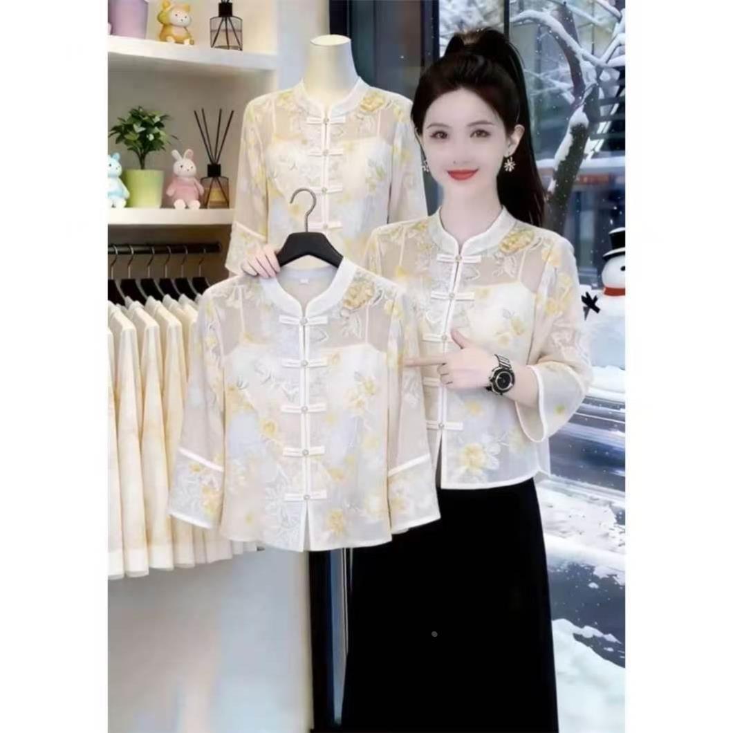 2026夏季网红新款新中式防晒外套女国风重工刺绣盘扣薄款显瘦上衣
