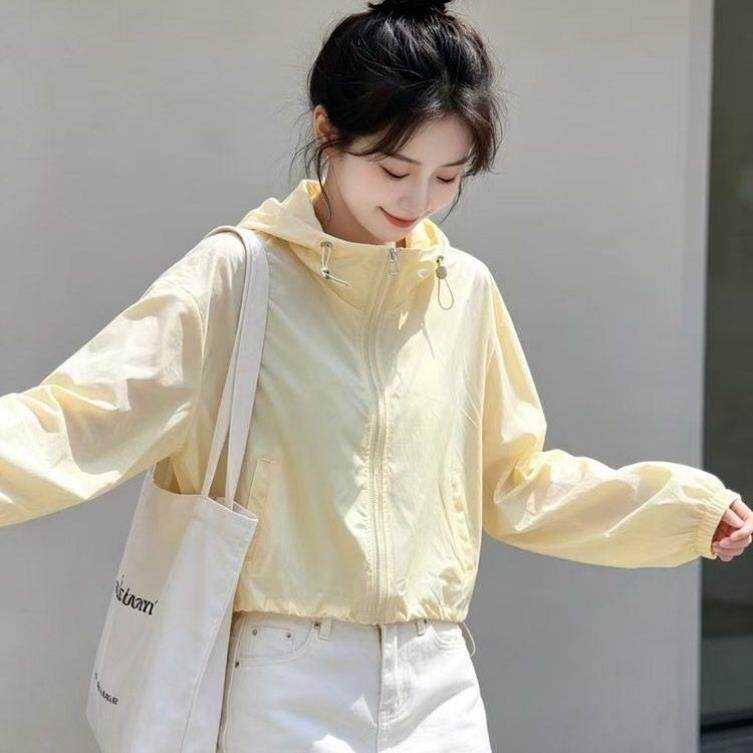 短款户外防晒衣薄外套女2026夏季新款防紫外线凉感透气宽松空调衫
