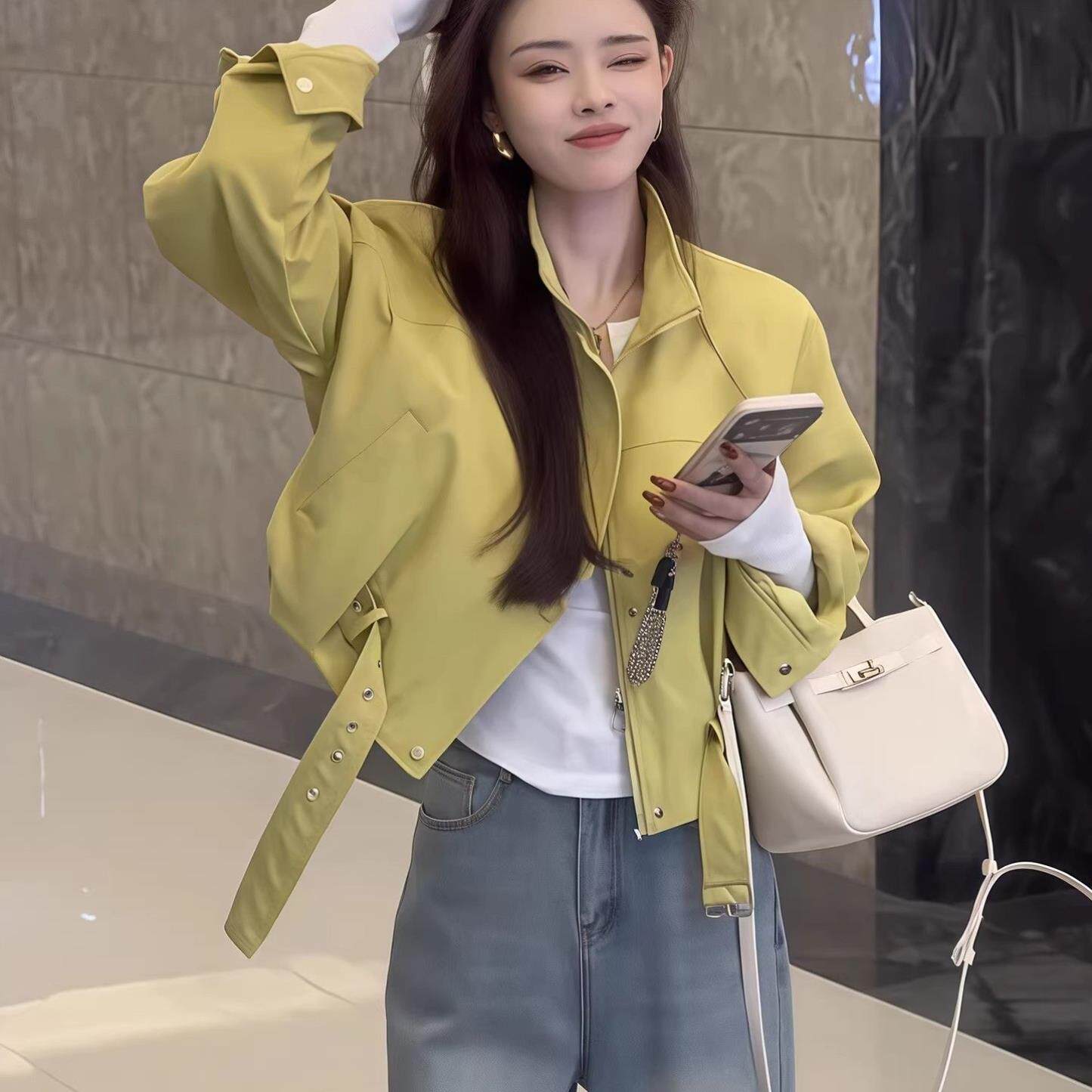 休闲百搭短款外套女 春秋季新款宽松时尚夹克 小个子显瘦棒球服上