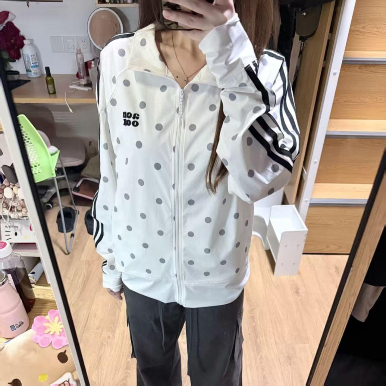韩系白色波点防晒衣外套女2026夏季新款百搭轻薄透气条纹防晒开衫