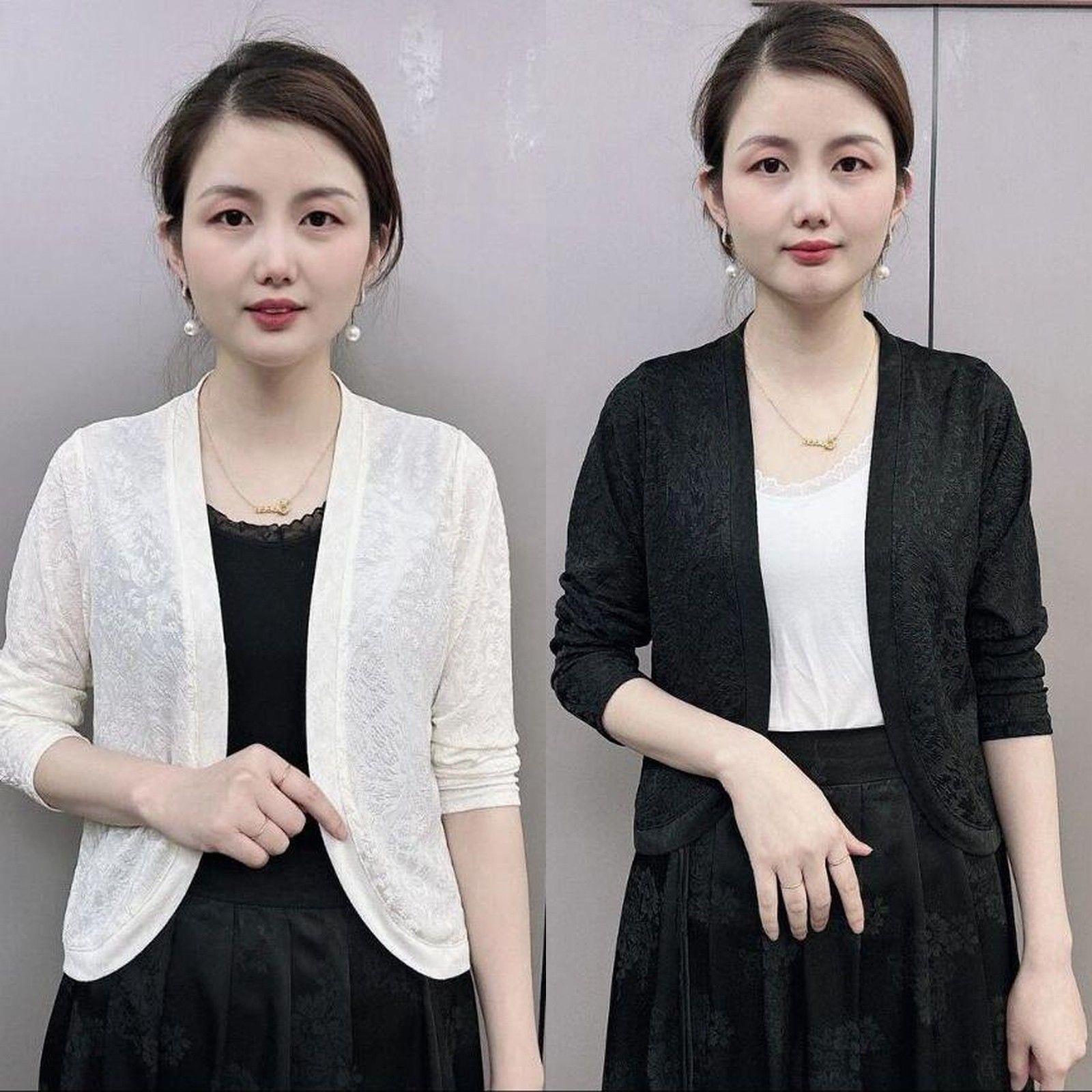 夏季新款妈妈装休闲开衫时尚百搭小披肩防晒衣女空调衫春秋薄外套