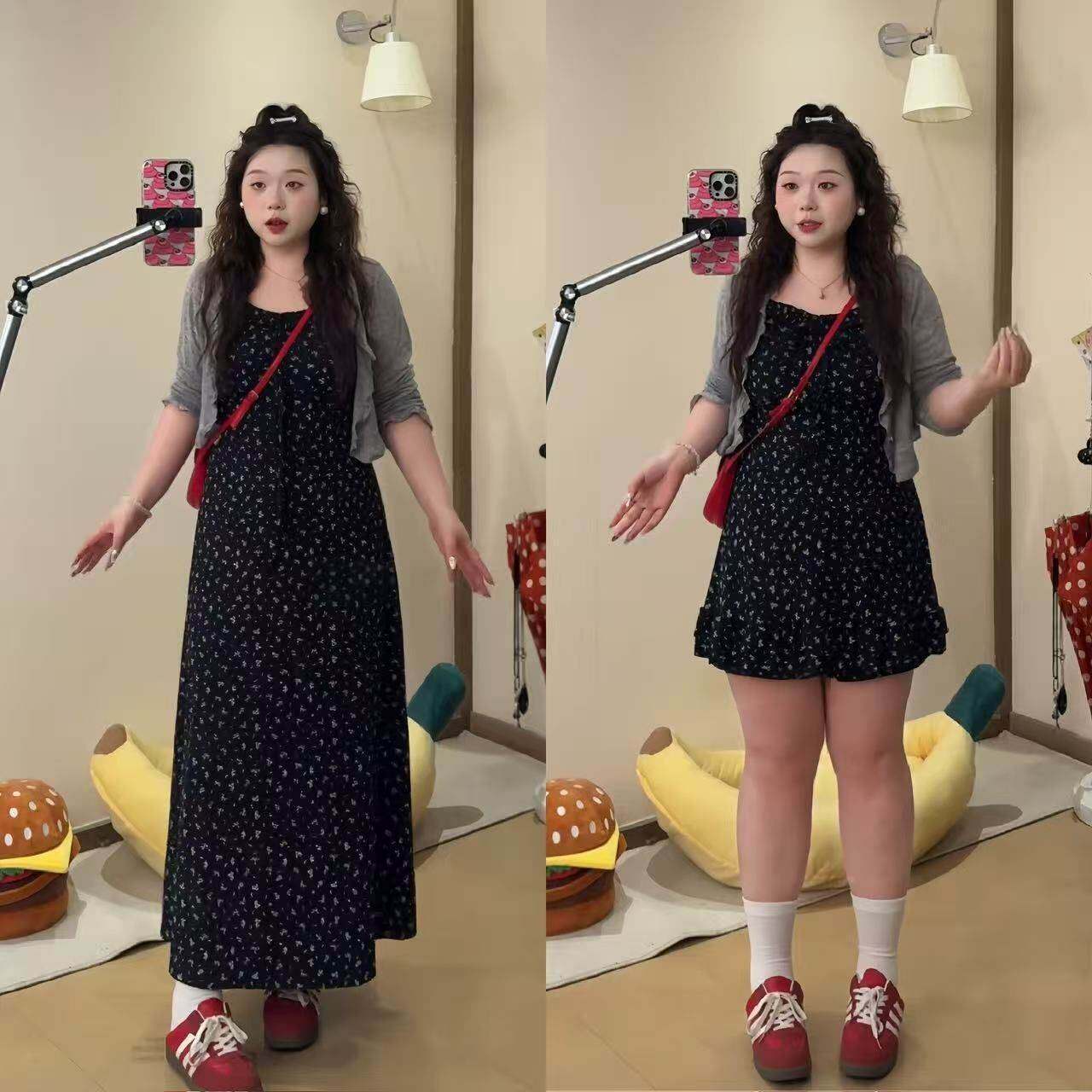 法式蓝色碎花吊带连衣裙子夏季新款高级感甜美气质掐腰包臀短裙女