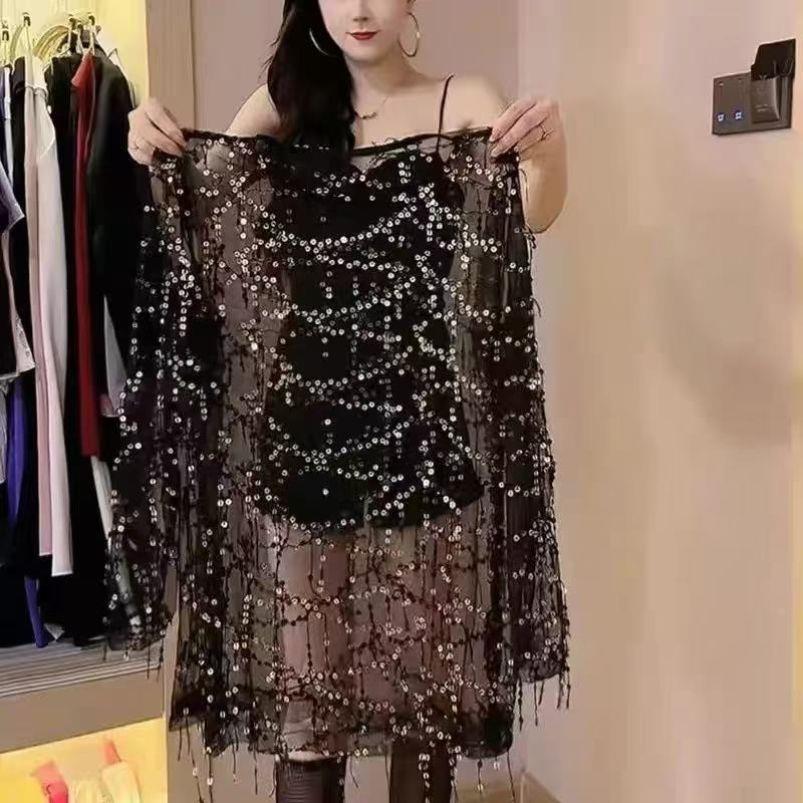春夏高档女士洋气小衫上衣打底衫流苏a字t恤洋气大码蕾丝衫宽松女