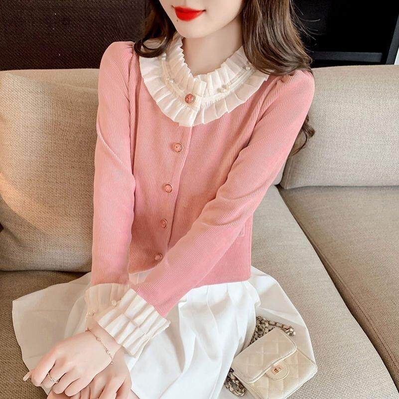 法式小香风粉色衬衫女 2025早春新款名媛气质短款开衫 别致绝美上