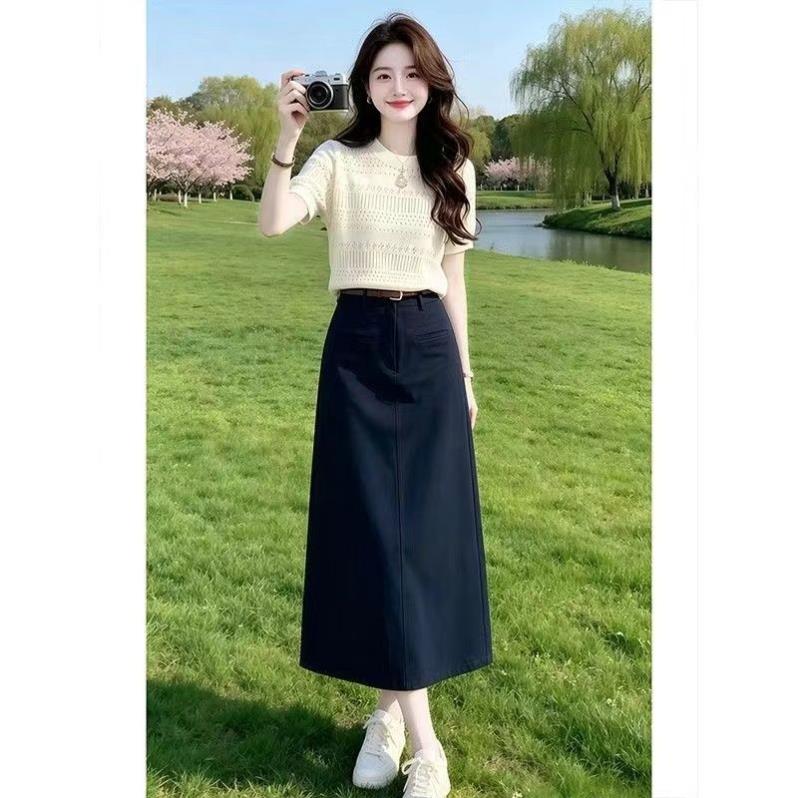 2026夏季甜美清纯系穿搭轻奢高级感巨好看减龄白色上衣连衣裙套装