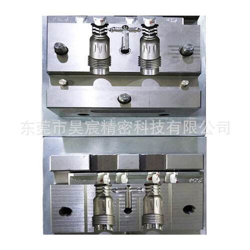 东莞模具厂家2P防水连接线插头立式注塑包胶成型模高精度模具精密