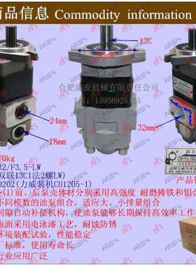 叉车配齿轮泵(双联13C1法2螺LW)A05E7-10202力威CBHYA-G32/F3.5