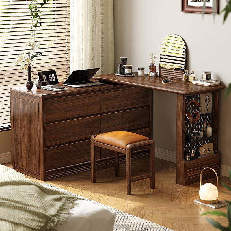 黑胡桃木木台主卧室斗柜书桌一体多功能梳转角书实桌收纳无品牌/,饰品/流行首饰/时尚饰品新,DIY配件,淘宝优惠券,粉丝福利购,淘宝优惠卷