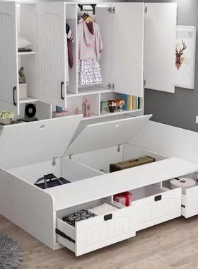 儿榻榻12465米衣书柜柜一床组合童省体空间储物现代简约床小户型