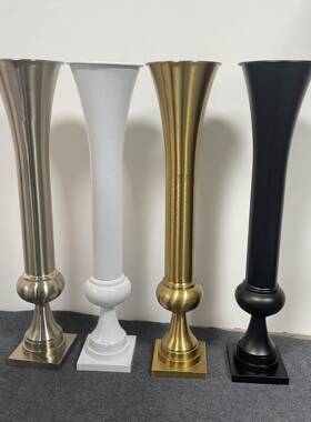 镀铁艺路引布置电金色器家57852居桌餐插花装饰花花瓶